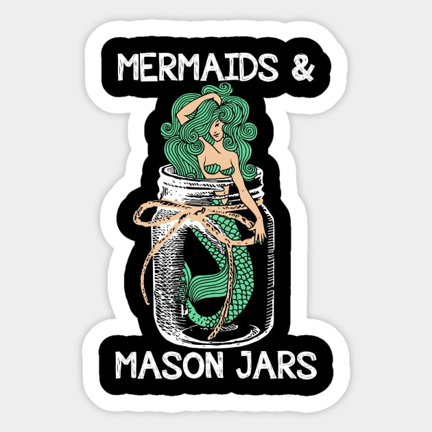 Mermaids & Mason Jars Sticker by fromherotozero